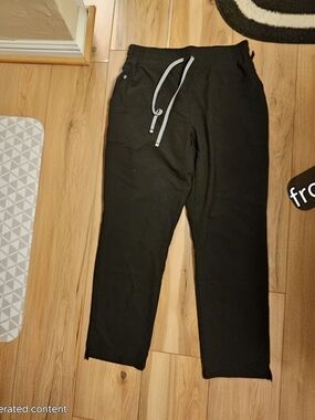 Women's Black Drawstring Medgear scrub medical pants. size Large